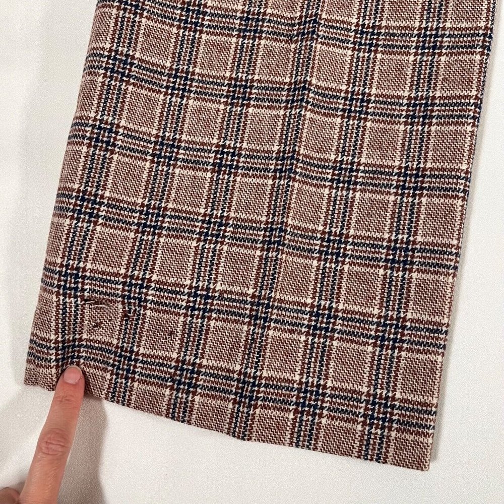 PENDLETON Vintage Plaid Trousers Pants Wool Deadstock NWT 80s Brown Tan 11 / 12 - Picture 3 of 11